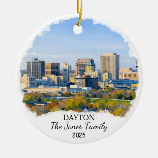 Adorno De Cerámica Personalized Dayton Ornament, Custom Ohio State