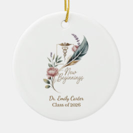 Adorno De Cerámica Personalized Doctor Graduation New Beginnings