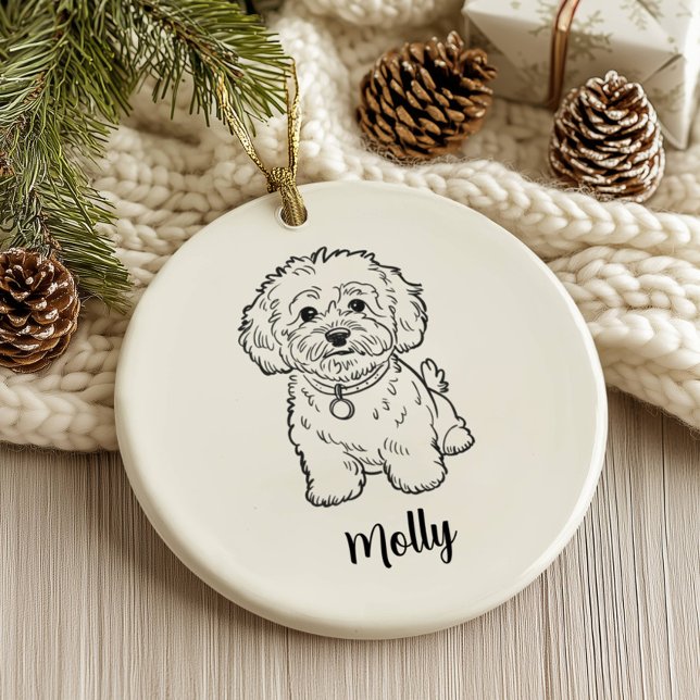 Adorno De Cerámica Personalized Dog Christmas (Subido por el creador)