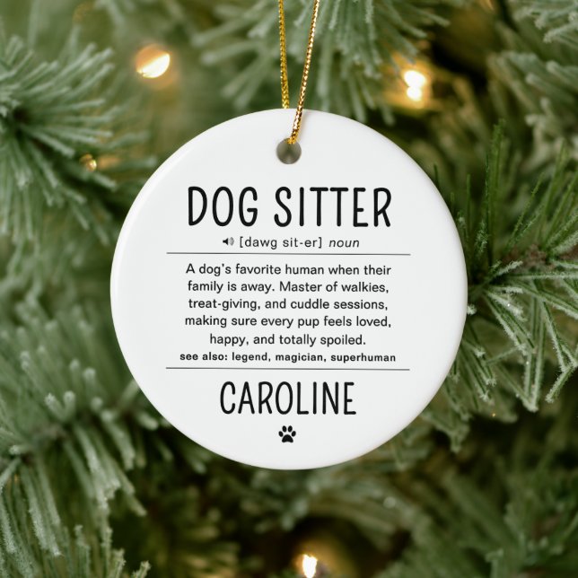 Adorno De Cerámica Personalized Dog Sitter Pet Sitter Funny Gifts (Árbol)