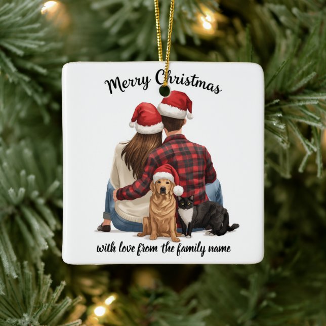 Adorno De Cerámica Personalized Family Christmas Ornament 2025 (Árbol)