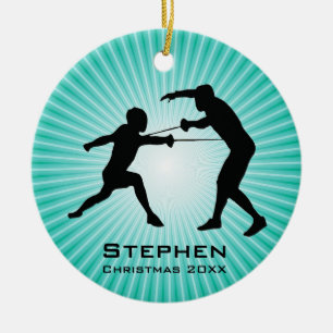 Adorno De Cerámica Personalized Fencing Ornament