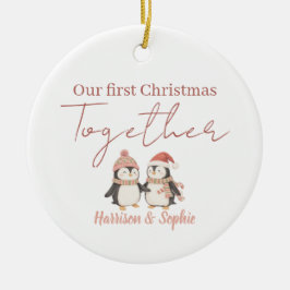 Adorno De Cerámica Personalized first Christmas together newlyweds 