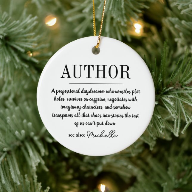 Adorno De Cerámica Personalized Funny Author Writer Definition  (Árbol)