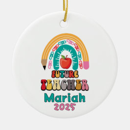 Adorno De Cerámica Personalized Future Teacher Christmas Ornament