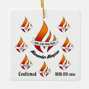 Adorno De Cerámica Personalized Gifts of the Holy Spirit Confirmation