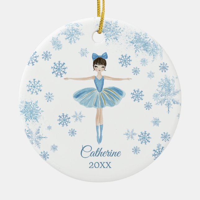 Adorno De Cerámica Personalized Girl Ballet Nutcracker Birthday  (Frente)