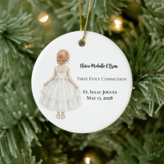 Adorno De Cerámica Personalized Girls First Holy Communion