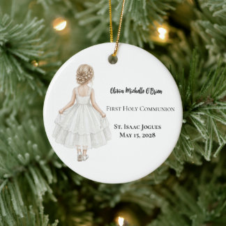 Adorno De Cerámica Personalized Girls First Holy Communion