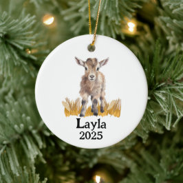Adorno De Cerámica Personalized Goat 4H Farm Ornament