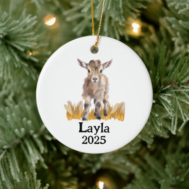 Adorno De Cerámica Personalized Goat 4H Farm Ornament (Árbol)