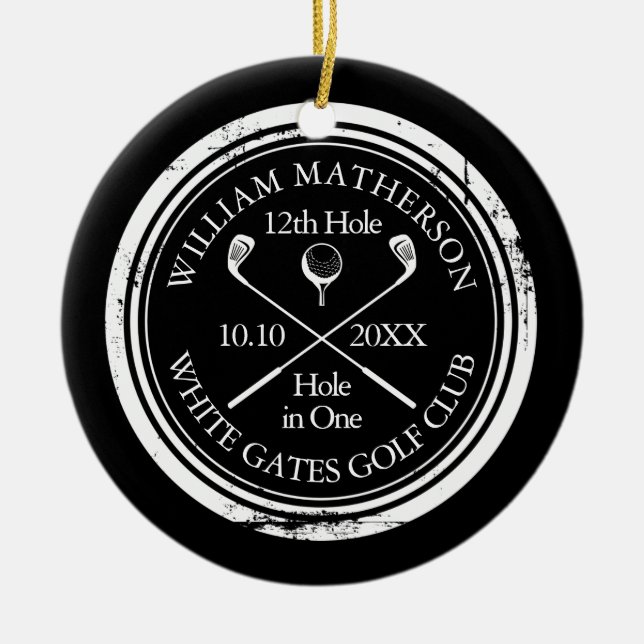 Adorno De Cerámica Personalized Golf Hole in One Keepsake (Frente)