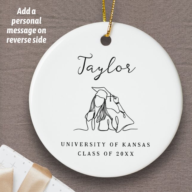 Adorno De Cerámica Personalized Graduate Custom Name School Class Of (Graduation Ornament Personalized Graduate Custom Class Of High School College Name Message Gift)