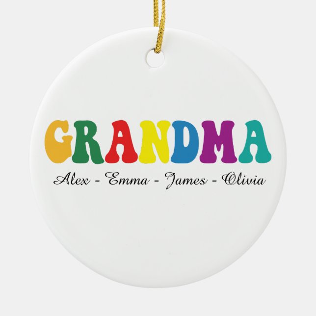 Adorno De Cerámica Personalized Grandma Gift with Grandkids’ Names (Frente)