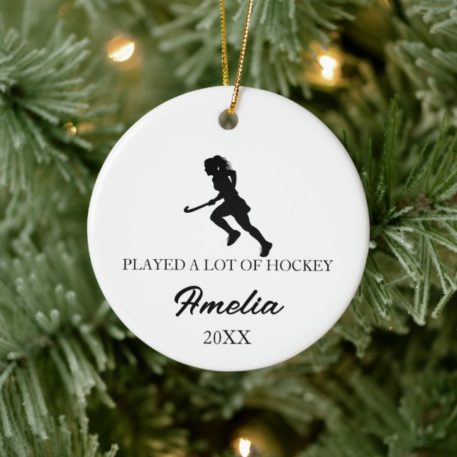 Adorno De Cerámica Personalized Hockey Ornament, Custom Sports  (Árbol)