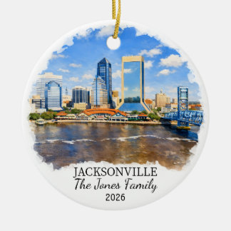 Adorno De Cerámica Personalized Jacksonville Ornament, Custom Florida