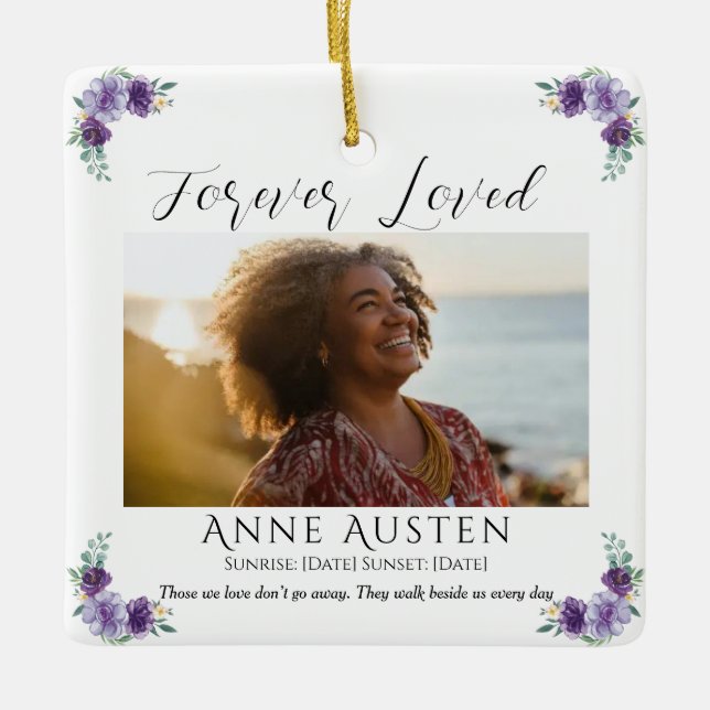 Adorno De Cerámica Personalized Memorial Glass Ornament | Keepsake (Anverso)