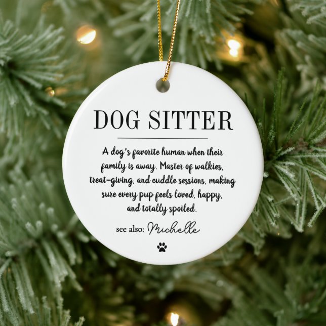 Adorno De Cerámica Personalized Modern Dog Sitter Pet Sitter Funny  (Árbol)