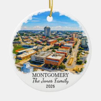 Adorno De Cerámica Personalized Montgomery Ornament, Custom Alabama