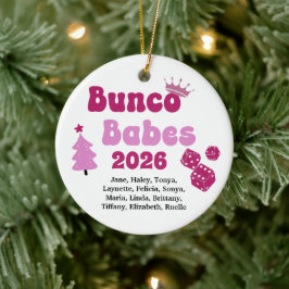 Adorno De Cerámica Personalized Name Bunco Babes Ornament