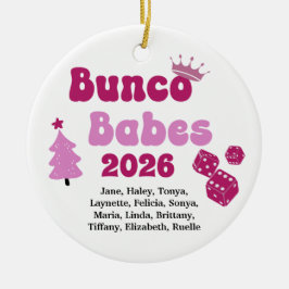 Adorno De Cerámica Personalized Name Bunco Babes Ornament