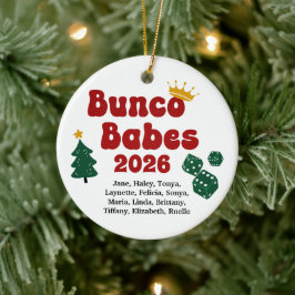 Adorno De Cerámica Personalized Name Bunco Babes Ornament