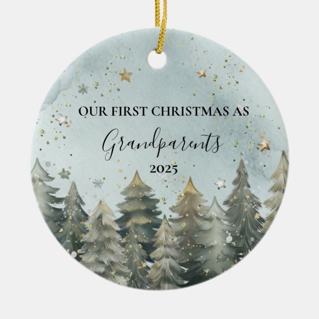 Adorno De Cerámica Personalized New Grandparents Ornament (Frente)