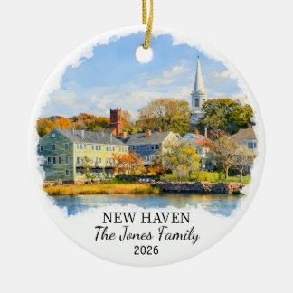 Adorno De Cerámica Personalized New Haven Ornament Custom Connecticut