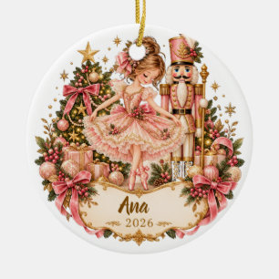 Adorno De Cerámica Personalized Nutcracker Ballerina Christmas Orname
