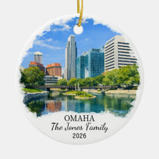 Adorno De Cerámica Personalized Omaha Ornament, Custom Nebraska