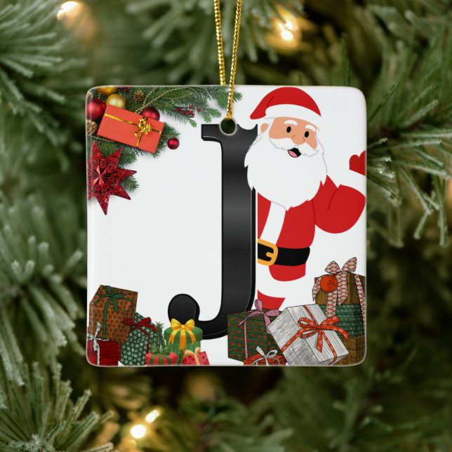 Adorno De Cerámica Personalized Ornament with Letter (Árbol)