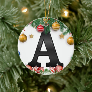 Adorno De Cerámica Personalized Ornament with Letter