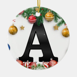 Adorno De Cerámica Personalized Ornament with Letter