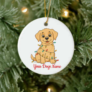 Adorno De Cerámica Personalized Pet Christmas Ornament Front & Back