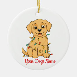 Adorno De Cerámica Personalized Pet Christmas Ornament Front & Back