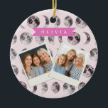 Adorno De Cerámica Personalized Pink Moon Phase Celestial Name Gift<br><div class="desc">The moon has a timeless quality. For generations, art and design have been influenced by its serene radiance, the soft cadence of its phases, and the tranquility it imparts to an area. The delicate celestial beauty is captured in this personalized pink moon phase collection, which transforms it into something useful...</div>