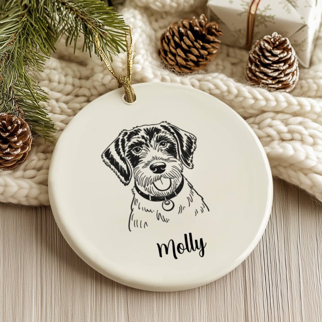Adorno De Cerámica Personalized Pointer Dog Christmas (Subido por el creador)