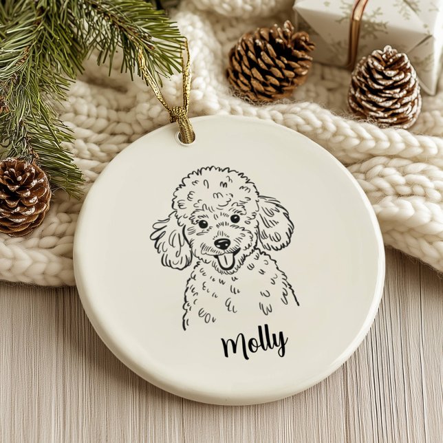 Adorno De Cerámica Personalized Poodle Dog Christmas (Subido por el creador)
