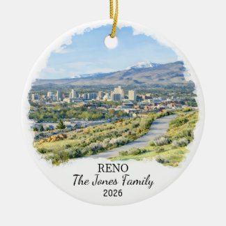 Adorno De Cerámica Personalized Reno Ornament, Custom Nevada State