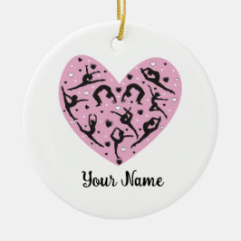 Adorno De Cerámica Personalized Rhythmic Gymnastic Christmas Ornament