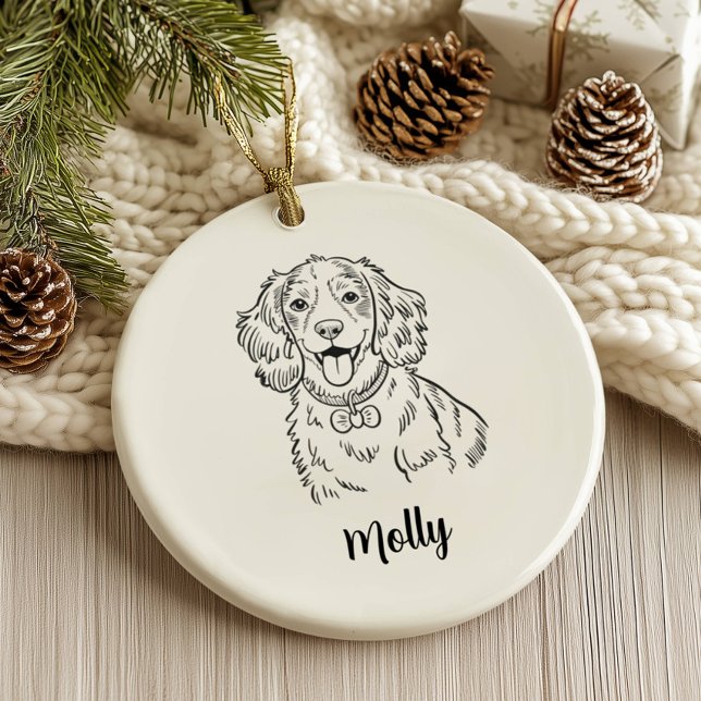 Adorno De Cerámica Personalized Spaniel Dog Christmas (Subido por el creador)