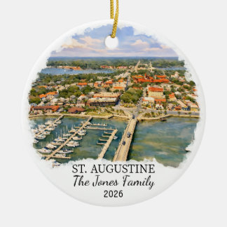 Adorno De Cerámica Personalized St. Augustine Ornament Custom Florida