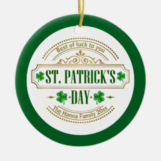 Adorno De Cerámica Personalized St. Patrick's Day I Luck of the Irish