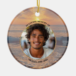 Adorno De Cerámica Personalized Sunset Memorial Ornament