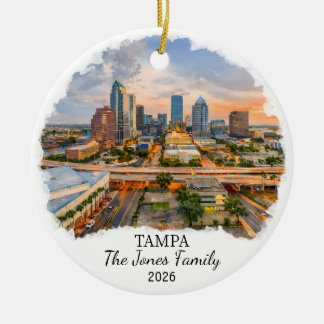 Adorno De Cerámica Personalized Tampa Ornament, Custom Florida