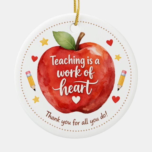 Adorno De Cerámica Personalized Teacher Appreciation Ornament (Frente)