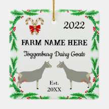 Personalized Toggenburg Dairy Goat Farm Christmas