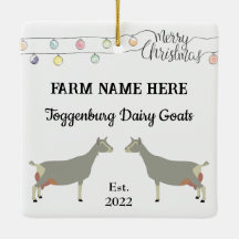 Personalized Toggenburg Dairy Goat White Christmas