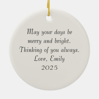 Adorno De Cerámica Personalized Watercolor Christmas
