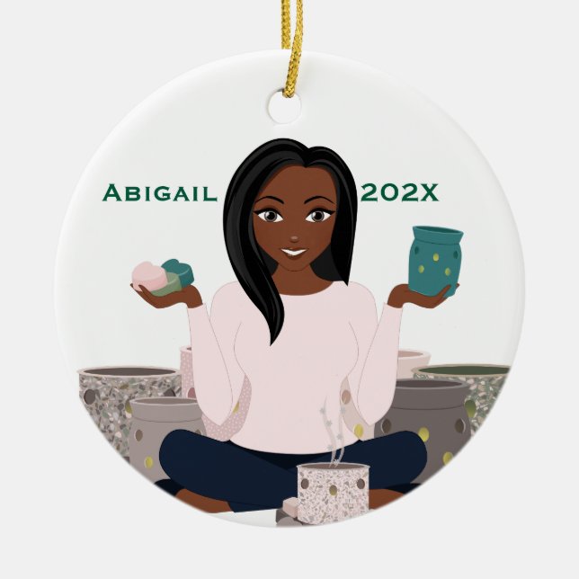 Adorno De Cerámica Personalized Wax Warmer Woman Ceramic Ornament (Frente)